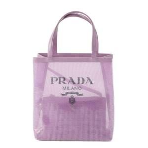 Prada Sequin Mesh Small Shopping Handbag Purple